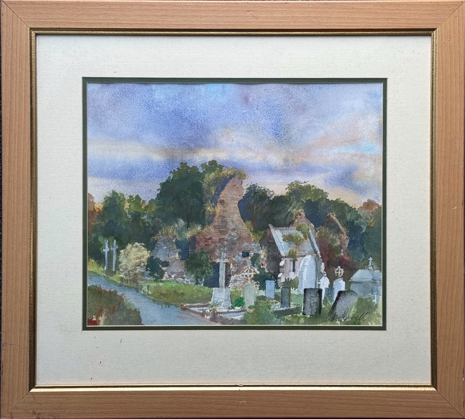 Churchyard beneath an Evening Sky